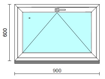 Bukó ablak.   90x 60 cm (Rendelhető méretek: szélesség 85- 94 cm, magasság 55- 64 cm.) Deluxe A85 profilból