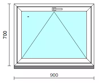 Bukó ablak.   90x 70 cm (Rendelhető méretek: szélesség 85- 94 cm, magasság 65- 74 cm.)   Green 76 profilból