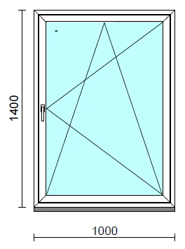 Bukó-nyíló ablak  100x140 cm   Green 76 profilból