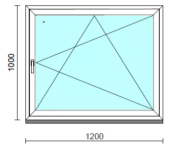Bukó-nyíló ablak.  120x100 cm (Rendelhető méretek: szélesség 115-124 cm, magasság 95-104 cm.)  New Balance 85 profilból
