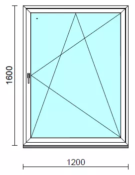 Bukó-nyíló ablak.  120x160 cm (Rendelhető méretek: szélesség 115-124 cm, magasság 155-164 cm.)  New Balance 85 profilból