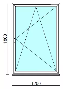 Bukó-nyíló ablak.  120x180 cm (Rendelhető méretek: szélesség 115-120 cm, magasság 175-180 cm.)  New Balance 85 profilból