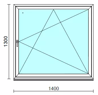 Bukó-nyíló ablak.  140x130 cm (Rendelhető méretek: szélesség 135-144 cm, magasság 125-134 cm.)   Green 76 profilból