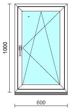 Bukó-nyíló ablak   60x100 cm   Green 76 profilból