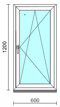 Bukó-nyíló ablak.   60x120 cm (Rendelhető méretek: szélesség 55- 64 cm, magasság 115-124 cm.)  New Balance 85 profilból