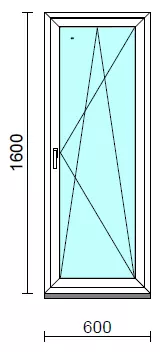 Bukó-nyíló ablak.   60x160 cm (Rendelhető méretek: szélesség 55- 64 cm, magasság 155-164 cm.)  New Balance 85 profilból