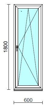 Bukó-nyíló ablak.   60x180 cm (Rendelhető méretek: szélesség 55- 64 cm, magasság 175-180 cm.) Deluxe A85 profilból