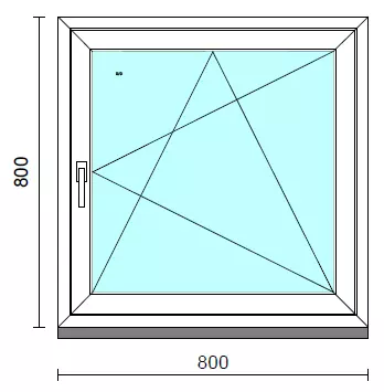 Bukó-nyíló ablak.   80x 80 cm (Rendelhető méretek: szélesség 75- 84 cm, magasság 75- 84 cm.)   Green 76 profilból
