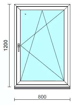 Bukó-nyíló ablak.   80x120 cm (Rendelhető méretek: szélesség 75- 84 cm, magasság 115-124 cm.) Deluxe A85 profilból