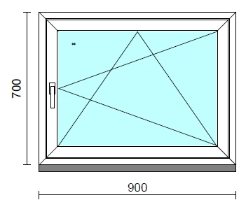 Bukó-nyíló ablak   90x 70 cm  New Balance 85 profilból