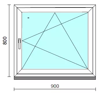 Bukó-nyíló ablak.   90x 80 cm (Rendelhető méretek: szélesség 85- 94 cm, magasság 75- 84 cm.) Deluxe A85 profilból