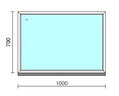 Fix ablak.  100x 70 cm (Rendelhető méretek: szélesség 95-104 cm, magasság 65-74 cm.)   Green 76 profilból