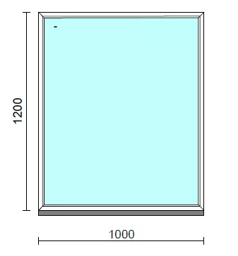 Fix ablak.  100x120 cm (Rendelhető méretek: szélesség 95-104 cm, magasság 115-124 cm.)   Green 76 profilból