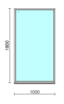 Fix ablak.  100x180 cm (Rendelhető méretek: szélesség 95-104 cm, magasság 175-184 cm.)   Green 76 profilból