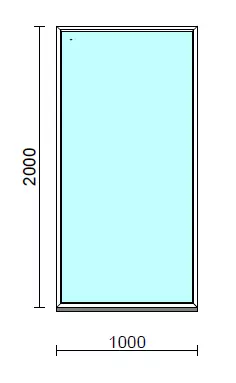 Fix ablak.  100x200 cm (Rendelhető méretek: szélesség 95-104 cm, magasság 195-204 cm.) Deluxe A85 profilból