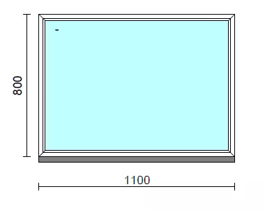 Fix ablak.  110x 80 cm (Rendelhető méretek: szélesség 105-114 cm, magasság 75-84 cm.)   Green 76 profilból