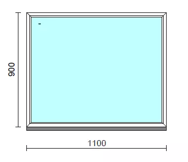 Fix ablak.  110x 90 cm (Rendelhető méretek: szélesség 105-114 cm, magasság 85-94 cm.)   Green 76 profilból