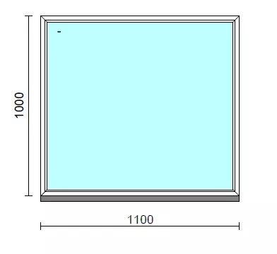 Fix ablak.  110x100 cm (Rendelhető méretek: szélesség 105-114 cm, magasság 95-104 cm.) Deluxe A85 profilból
