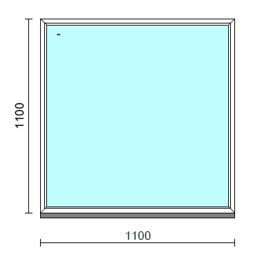 Fix ablak.  110x110 cm (Rendelhető méretek: szélesség 105-114 cm, magasság 105-114 cm.)   Green 76 profilból