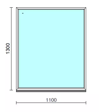 Fix ablak.  110x130 cm (Rendelhető méretek: szélesség 105-114 cm, magasság 125-134 cm.)   Green 76 profilból