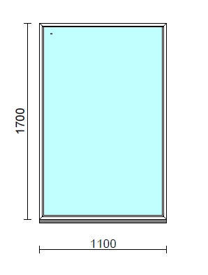 Fix ablak.  110x170 cm (Rendelhető méretek: szélesség 105-114 cm, magasság 165-174 cm.) Deluxe A85 profilból