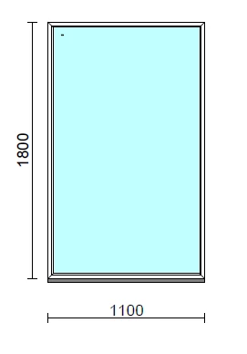 Fix ablak  110x180 cm Deluxe A85 profilból