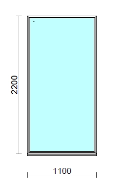 Fix ablak.  110x220 cm (Rendelhető méretek: szélesség 105-114 cm, magasság 215-224 cm.) Deluxe A85 profilból