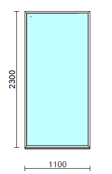 Fix ablak.  110x230 cm (Rendelhető méretek: szélesség 105-114 cm, magasság 225-234 cm.)   Green 76 profilból