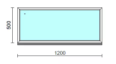Fix ablak.  120x 50 cm (Rendelhető méretek: szélesség 115-124 cm, magasság 50-54 cm.) Deluxe A85 profilból