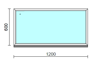 Fix ablak.  120x 60 cm (Rendelhető méretek: szélesség 115-124 cm, magasság 55-64 cm.)   Green 76 profilból