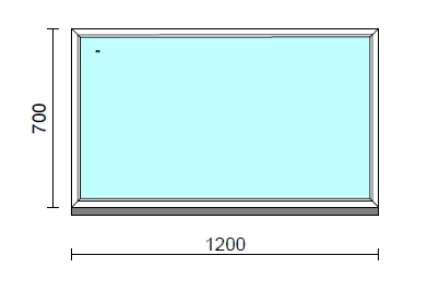 Fix ablak.  120x 70 cm (Rendelhető méretek: szélesség 115-124 cm, magasság 65-74 cm.)   Green 76 profilból
