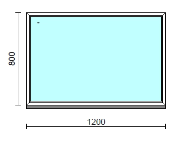 Fix ablak.  120x 80 cm (Rendelhető méretek: szélesség 115-124 cm, magasság 75-84 cm.)   Green 76 profilból