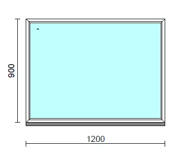 Fix ablak.  120x 90 cm (Rendelhető méretek: szélesség 115-124 cm, magasság 85-94 cm.)   Green 76 profilból