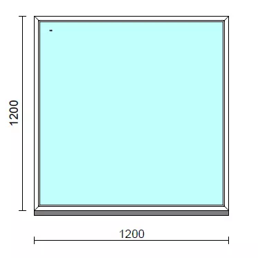 Fix ablak.  120x120 cm (Rendelhető méretek: szélesség 115-124 cm, magasság 115-124 cm.)   Green 76 profilból