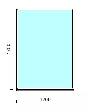 Fix ablak.  120x170 cm (Rendelhető méretek: szélesség 115-124 cm, magasság 165-174 cm.)   Green 76 profilból