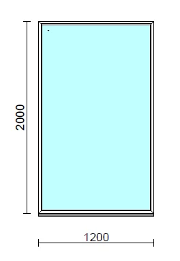 Fix ablak  120x200 cm   Green 76 profilból