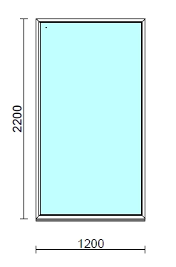 Fix ablak.  120x220 cm (Rendelhető méretek: szélesség 115-124 cm, magasság 215-224 cm.) Deluxe A85 profilból