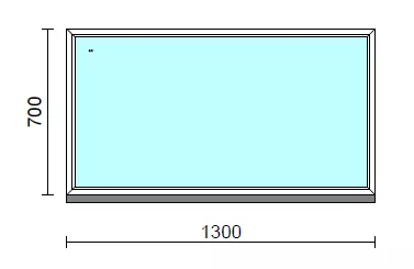 Fix ablak.  130x 70 cm (Rendelhető méretek: szélesség 125-134 cm, magasság 65-74 cm.)   Green 76 profilból