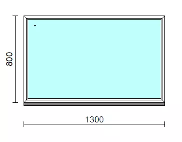 Fix ablak.  130x 80 cm (Rendelhető méretek: szélesség 125-134 cm, magasság 75-84 cm.)   Green 76 profilból