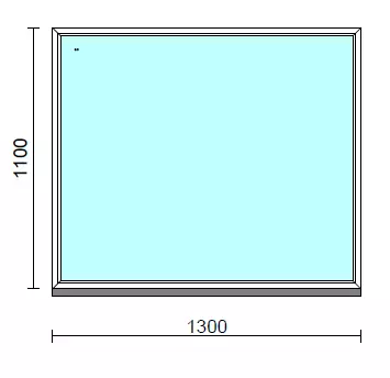 Fix ablak.  130x110 cm (Rendelhető méretek: szélesség 125-134 cm, magasság 105-114 cm.)   Green 76 profilból