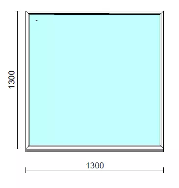 Fix ablak.  130x130 cm (Rendelhető méretek: szélesség 125-134 cm, magasság 125-134 cm.)   Green 76 profilból