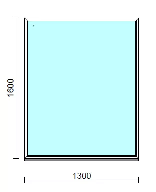 Fix ablak.  130x160 cm (Rendelhető méretek: szélesség 125-134 cm, magasság 155-164 cm.) Deluxe A85 profilból