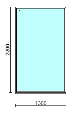 Fix ablak.  130x220 cm (Rendelhető méretek: szélesség 125-134 cm, magasság 215-224 cm.) Deluxe A85 profilból