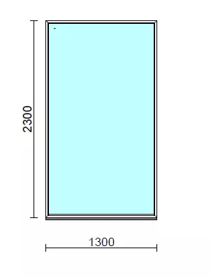 Fix ablak.  130x230 cm (Rendelhető méretek: szélesség 125-134 cm, magasság 225-234 cm.)   Green 76 profilból