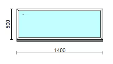 Fix ablak.  140x 50 cm (Rendelhető méretek: szélesség 135-144 cm, magasság 50-54 cm.)   Green 76 profilból
