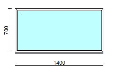 Fix ablak.  140x 70 cm (Rendelhető méretek: szélesség 135-144 cm, magasság 65-74 cm.) Deluxe A85 profilból