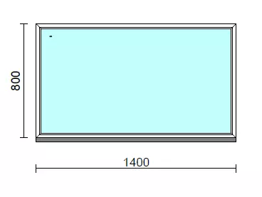 Fix ablak.  140x 80 cm (Rendelhető méretek: szélesség 135-144 cm, magasság 75-84 cm.)   Green 76 profilból