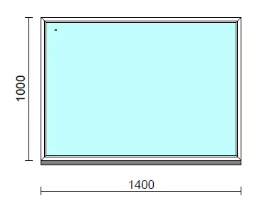 Fix ablak.  140x100 cm (Rendelhető méretek: szélesség 135-144 cm, magasság 95-104 cm.)   Green 76 profilból