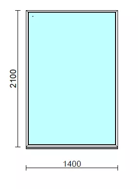 Fix ablak.  140x210 cm (Rendelhető méretek: szélesség 135-144 cm, magasság 205-214 cm.)   Green 76 profilból
