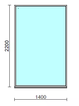 Fix ablak.  140x220 cm (Rendelhető méretek: szélesség 135-144 cm, magasság 215-224 cm.)   Green 76 profilból